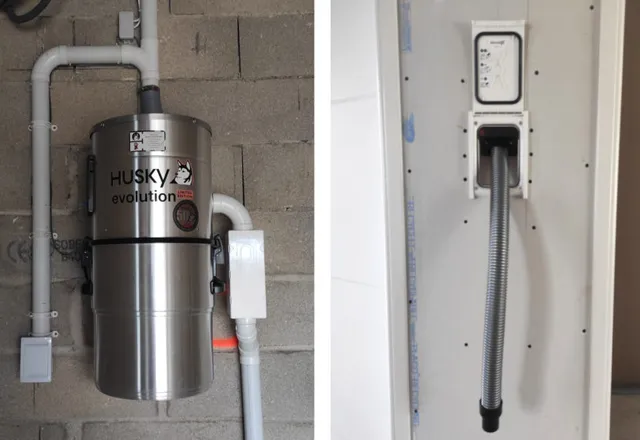 Centrale Husky Evolution et prise rétractable installées dans une maison neuve à Savigny-le-Temple